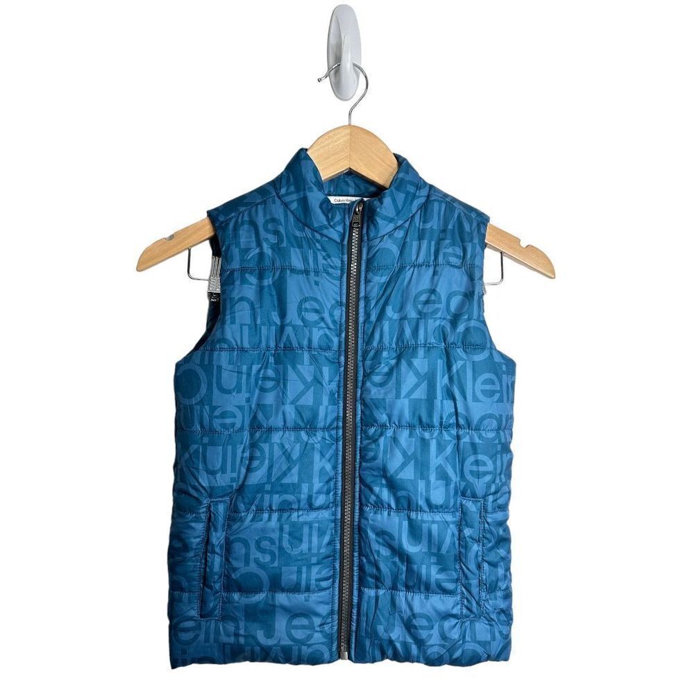 Calvin Klein Jeans Winter Vest‎ Womens Blue Zip Up Size 6